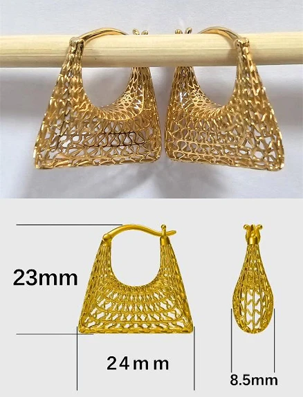 Boucles d'oreilles cr&eacute;oles &agrave; grille faites avec pr&eacute;cision | De la conception client au produit final