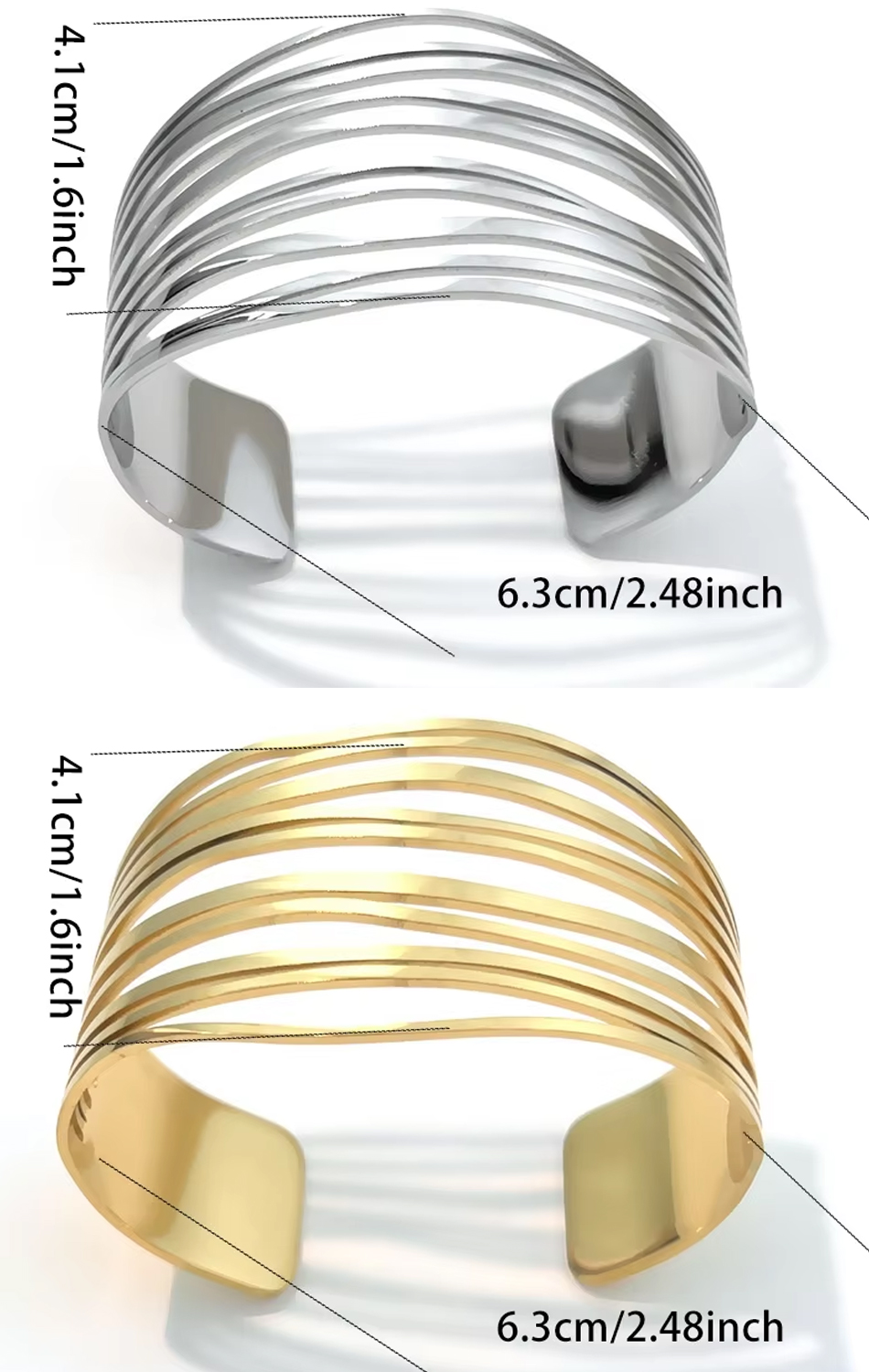 Bijoux personnalisés OEM, meilleure vente, cœur d'amour en acier inoxydable plaqué or 18 carats, bracelet ouvert unisexe Vintage, bijoux à la mode