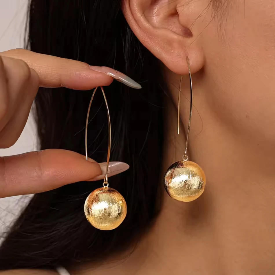 Bijoux personnalis&eacute;s OEM Boucles d'oreilles pendantes g&eacute;om&eacute;triques de luxe haut de gamme, couleur or