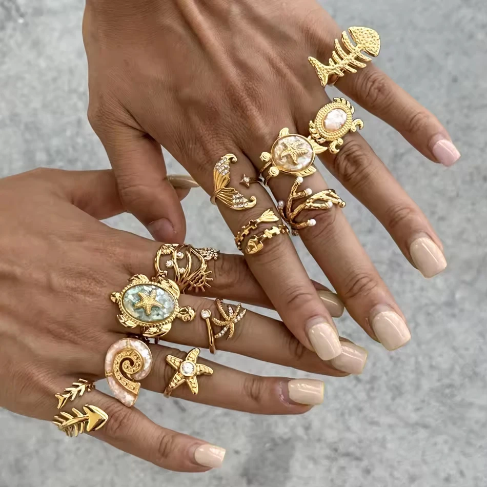 Bijoux personnalis&eacute;s OEM, acier inoxydable irr&eacute;gulier, &eacute;tanche, bijoux de haute qualit&eacute;, plaqu&eacute; or 1