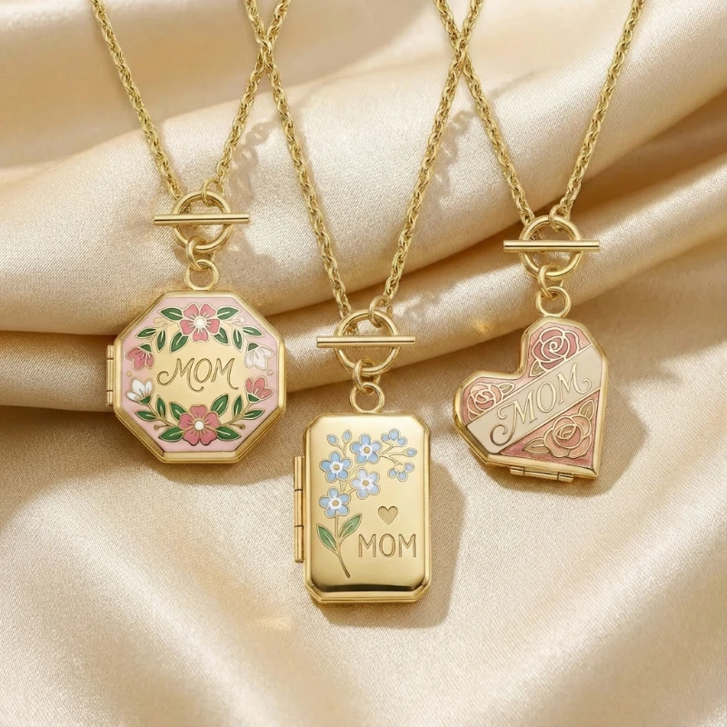 Bijoux personnalis&eacute;s OEM Pendentif en forme de coeur Collier ouvert et ferm&eacute; en laiton Cha&icirc;ne de bam