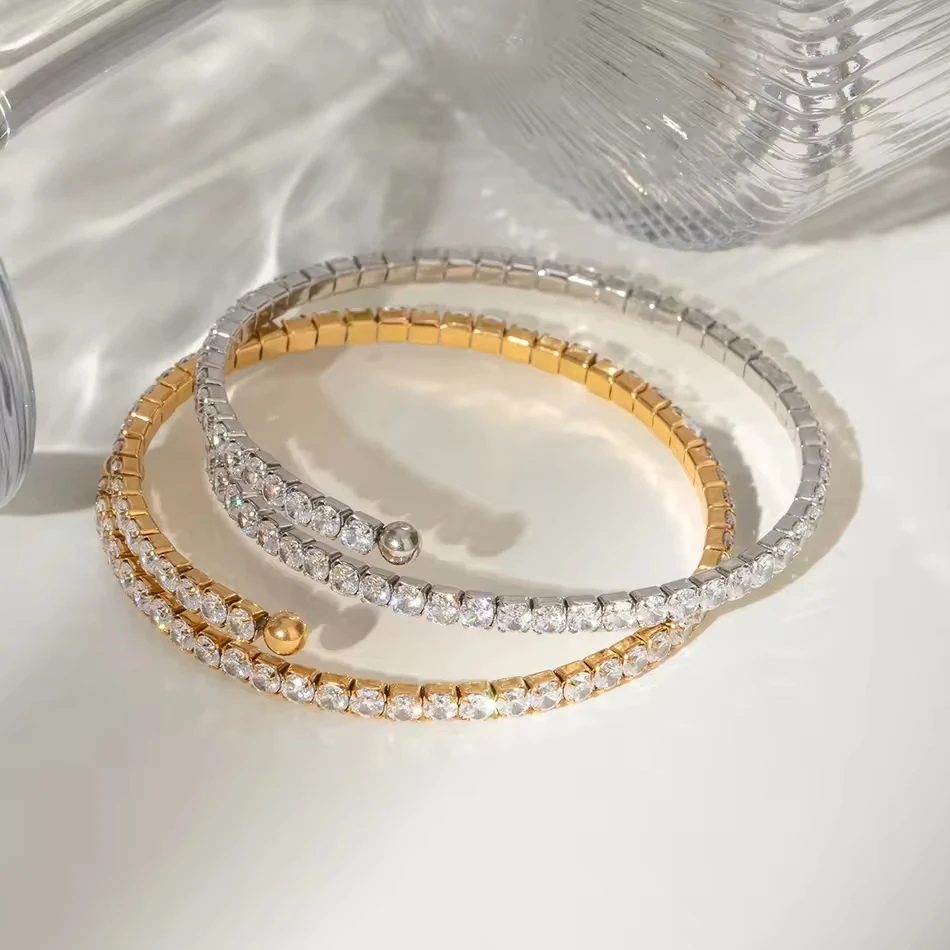 Bracelet de zircon en acier inoxydable de bijoux personnalis&eacute;s OEM Bracelets de conception de niche