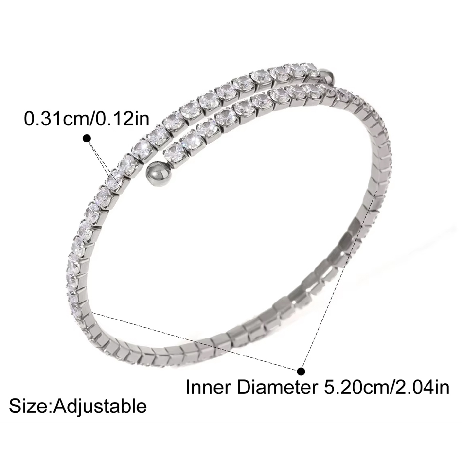 Bijoux personnalisés OEM en acier inoxydable, bracelet en Zircon, exquis, luxueux, Design de Niche, Bracelets pour femmes, vente en gros, fournisseur de bijoux